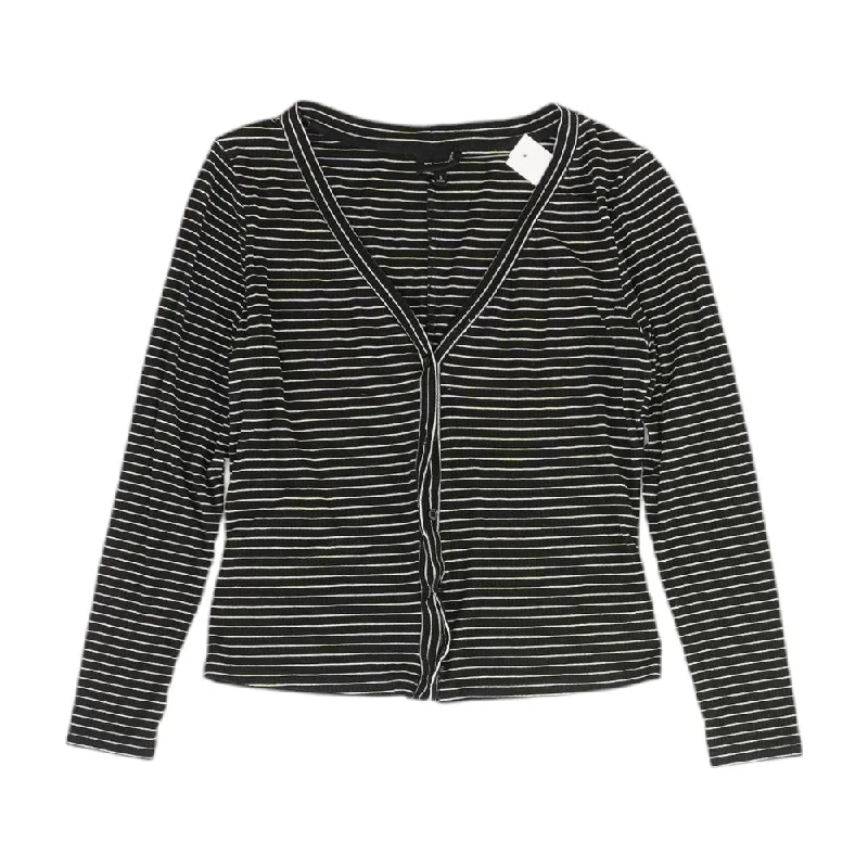 Black Striped Cardigan Sweater