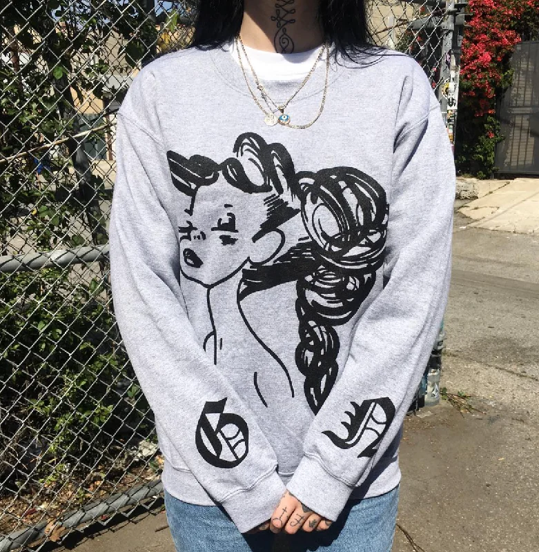 Grace Neutral Grey Grumpy Girl Sweater