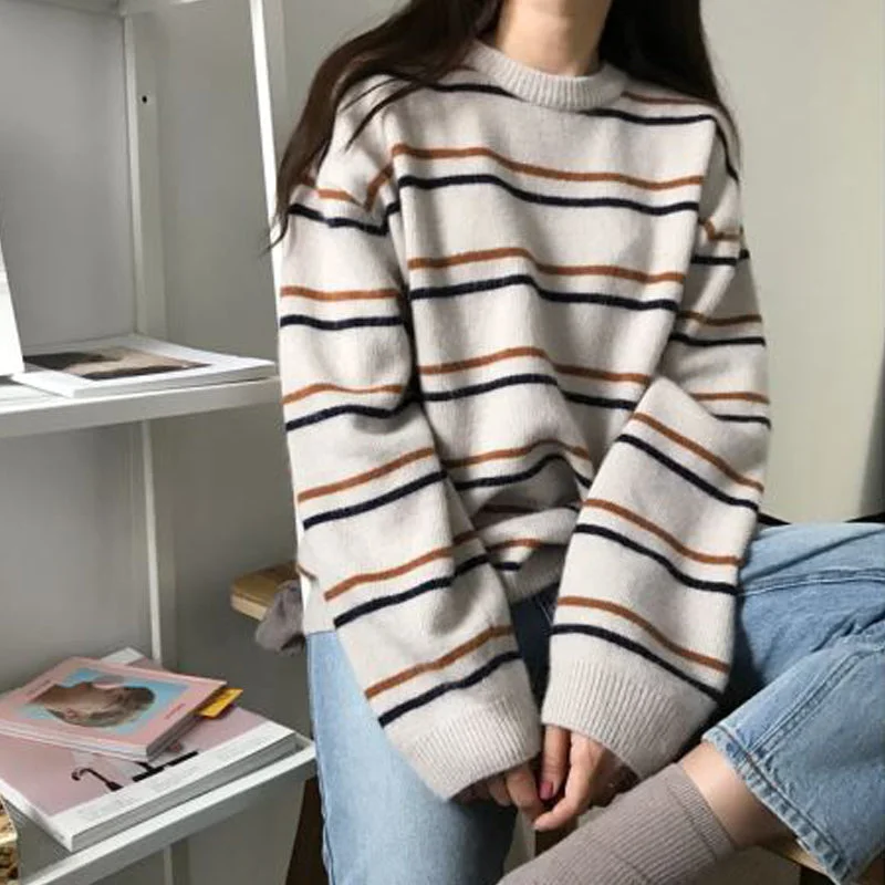 Korean striped sweater yv40688