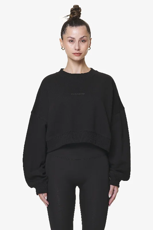 Londa Cropped Oversized Sweater Black Gum