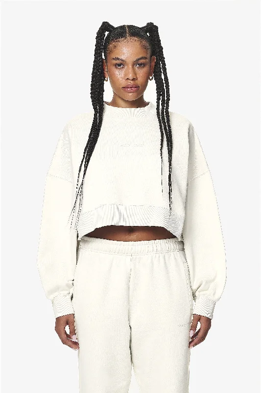 Londa Cropped Oversized Sweater Washed Salty Cream Gum