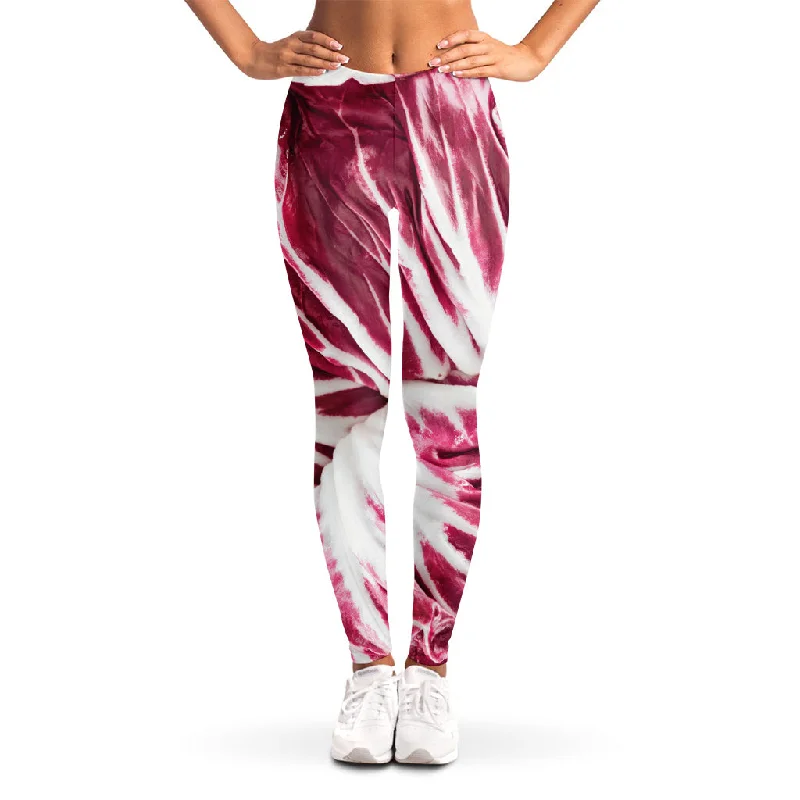 Red Cabbage Leaves Print Women's Leggings