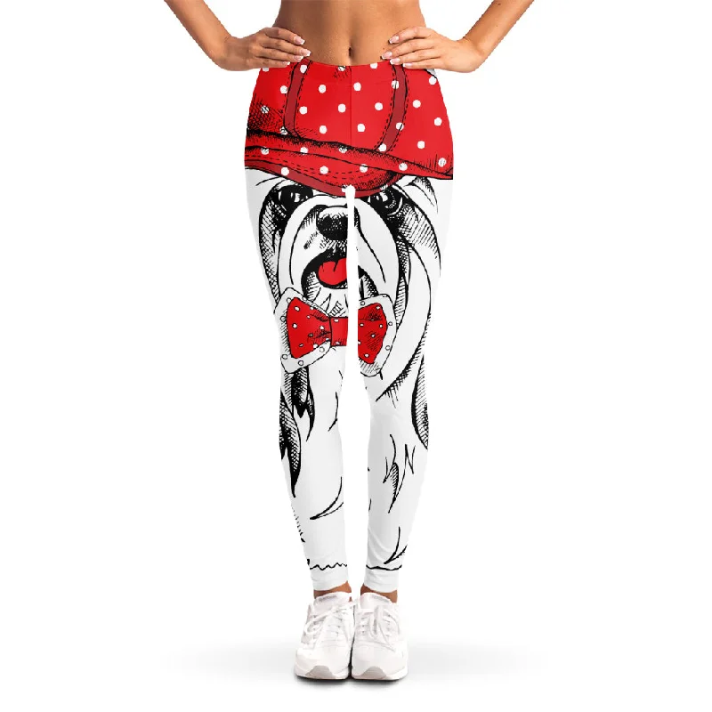 Red Cap Yorkshire Terrier Print Women's Leggings