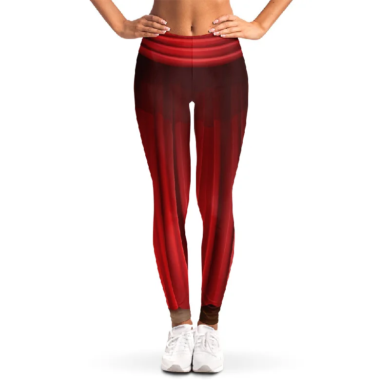 Red Curtain Theater Print Women's Leggings