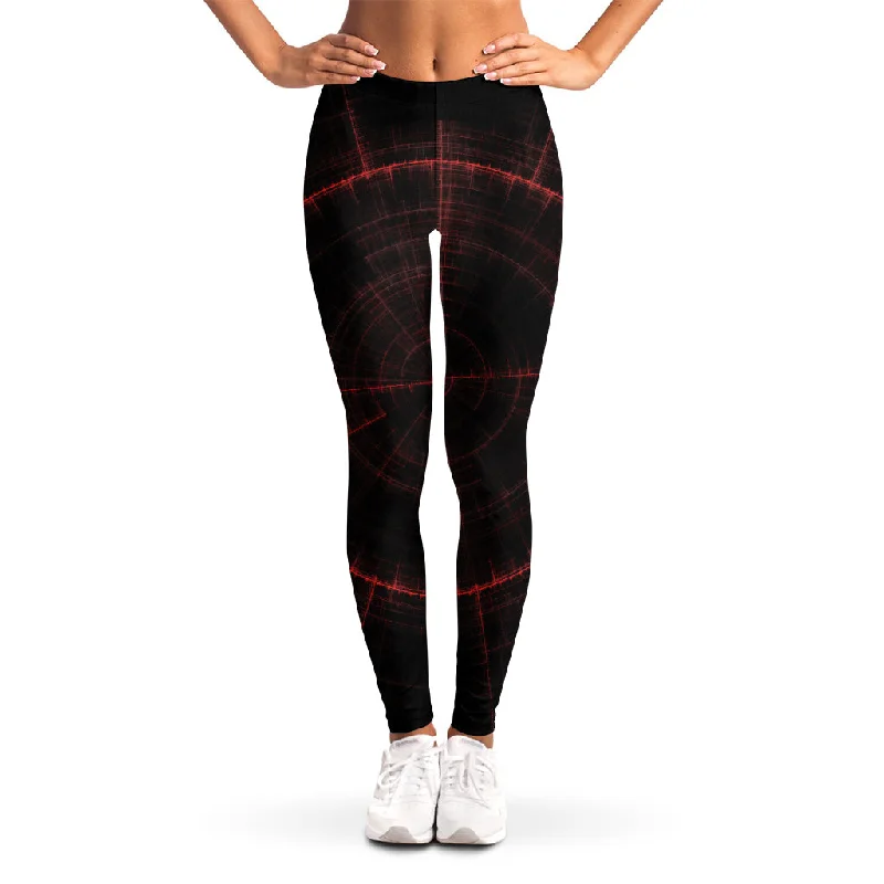 Red Gun Sight Print Women's Leggings