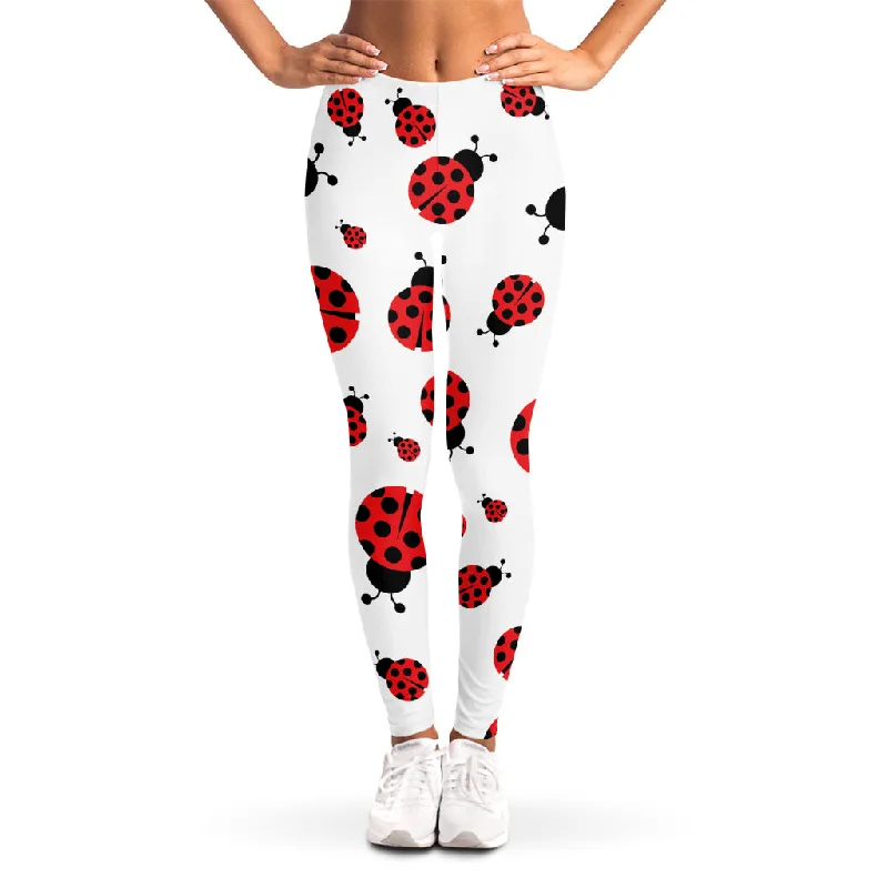 Red Ladybug Pattern Print Women's Leggings