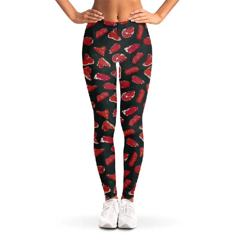 Red Meat Pattern Print Women's Leggings