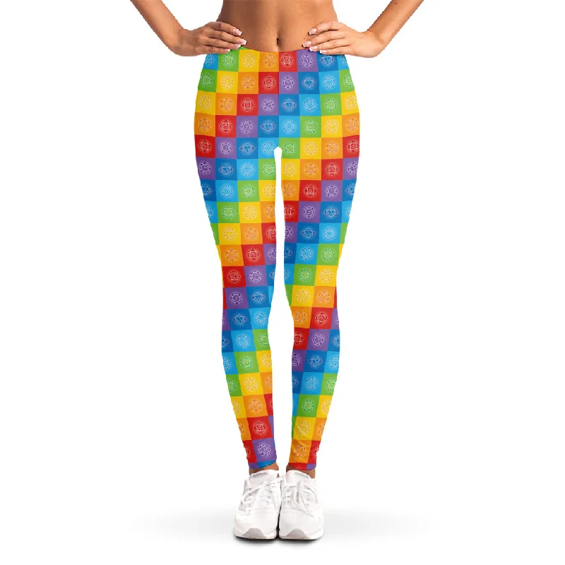 Reiki And The 7 Chakras Pattern Print Women's Leggings