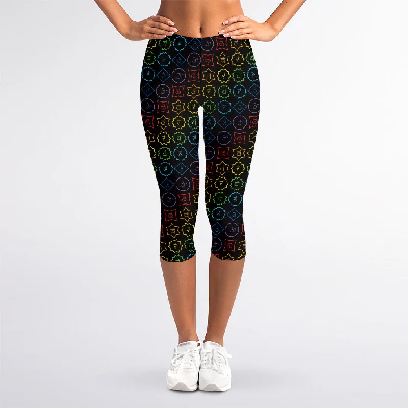 Reiki And The Seven Chakras Print Women's Capri Leggings