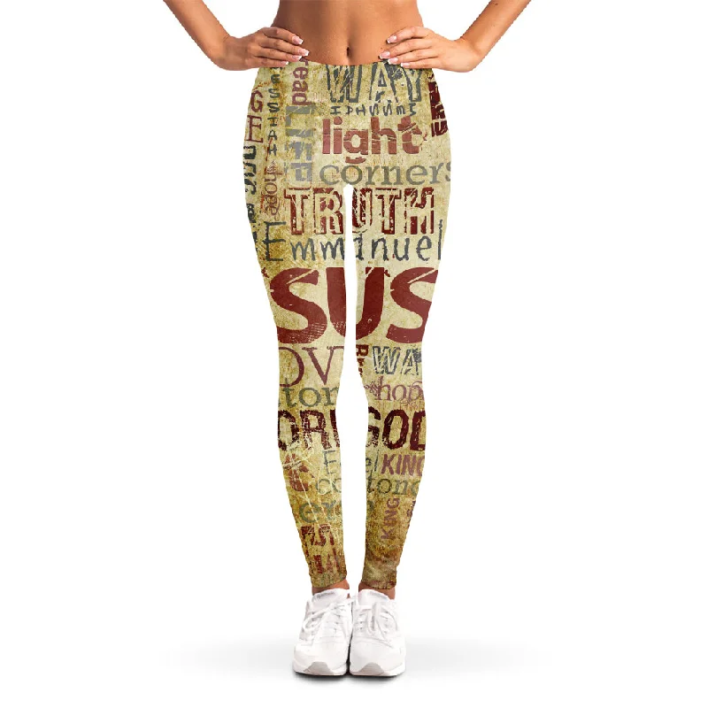 Religious Word Of God Print Women's Leggings