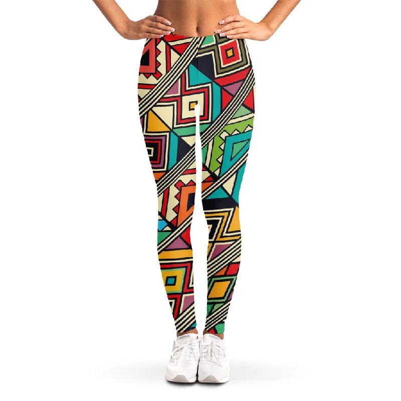 Retro African Ethnic Tribal Print Women's Leggings