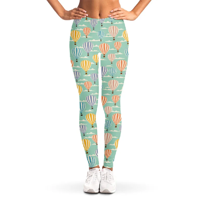 Retro Air Balloon Pattern Print Women's Leggings