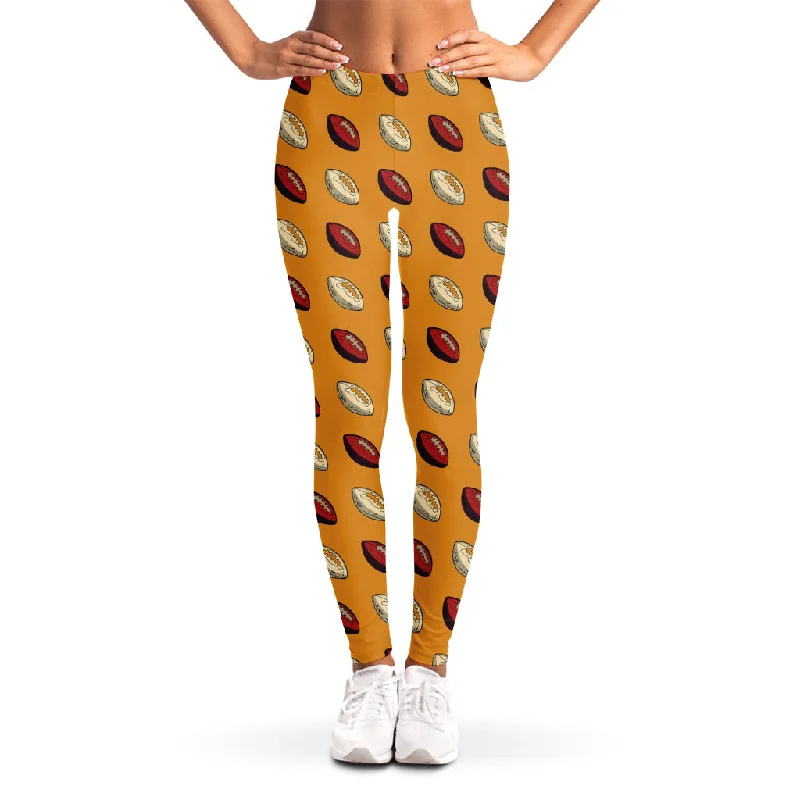 Retro American Football Ball Print Women's Leggings