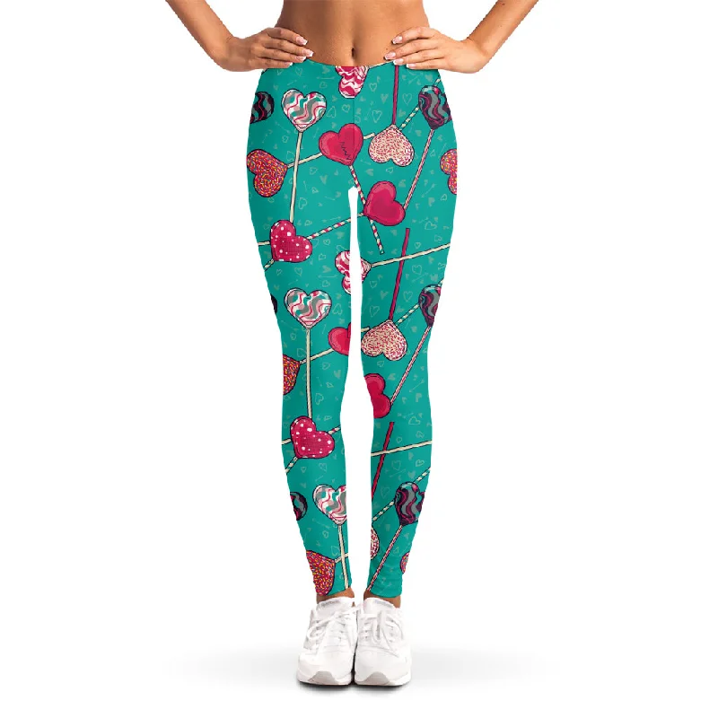 Retro Lollipop Pattern Print Women's Leggings