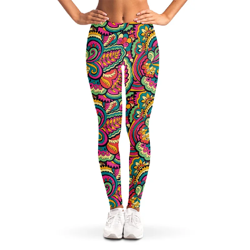 Retro Psychedelic Hippie Pattern Print Women's Leggings