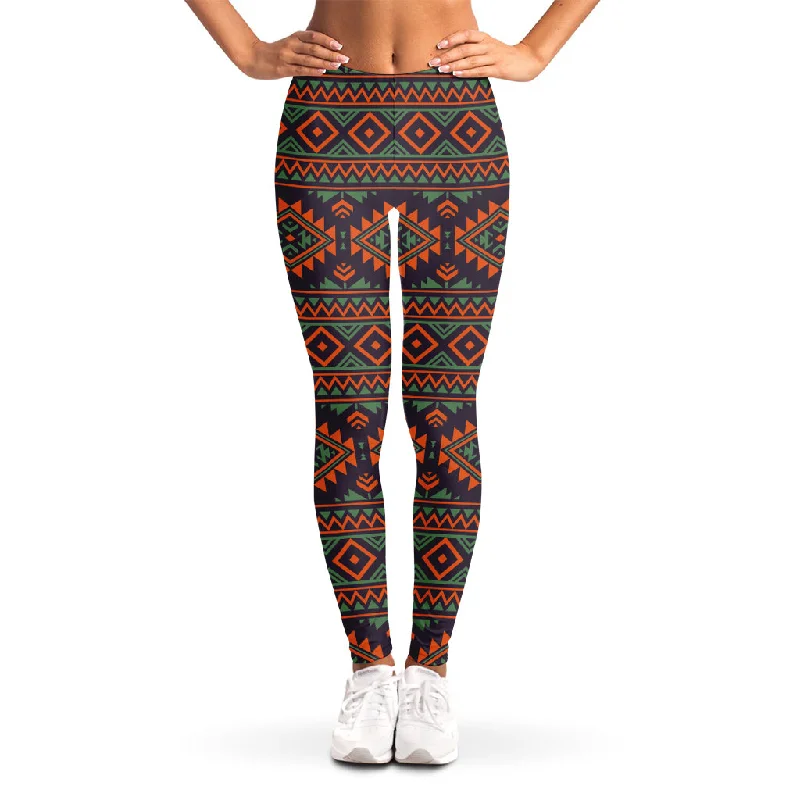 Retro Tribal Navajo Pattern Print Women's Leggings