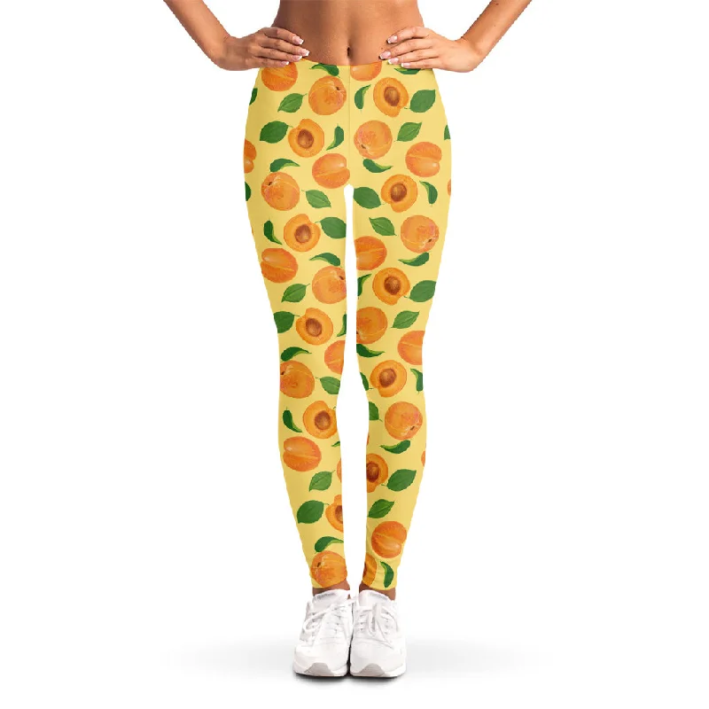 Ripe Apricot Fruit Pattern Print Women's Leggings