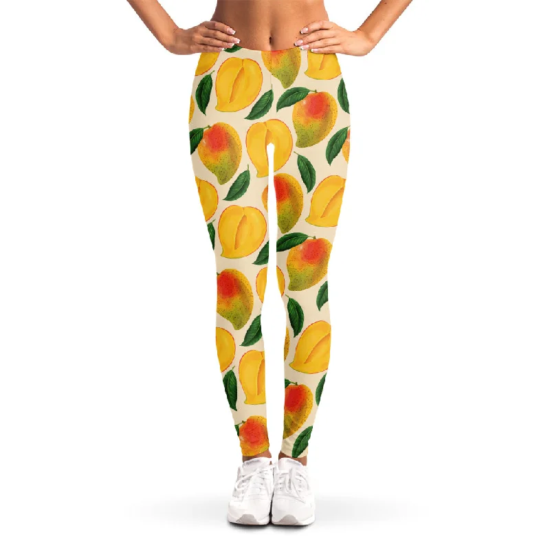 Ripe Mango Fruit Pattern Print Women's Leggings