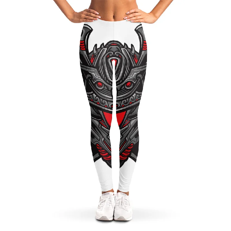 Robot Samurai Mask Print Women's Leggings