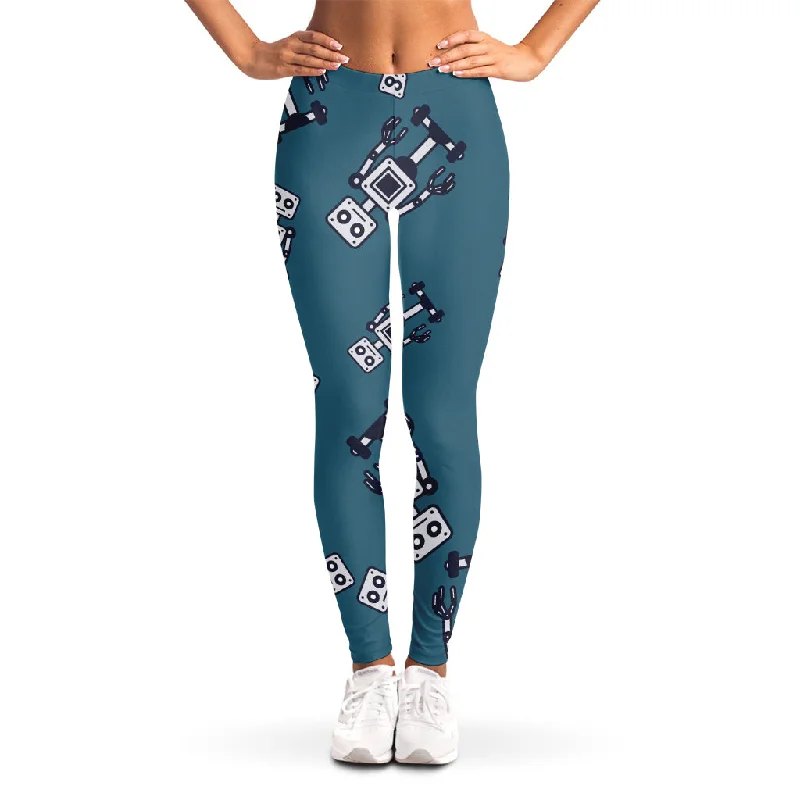 Robot Servant Pattern Print Women's Leggings