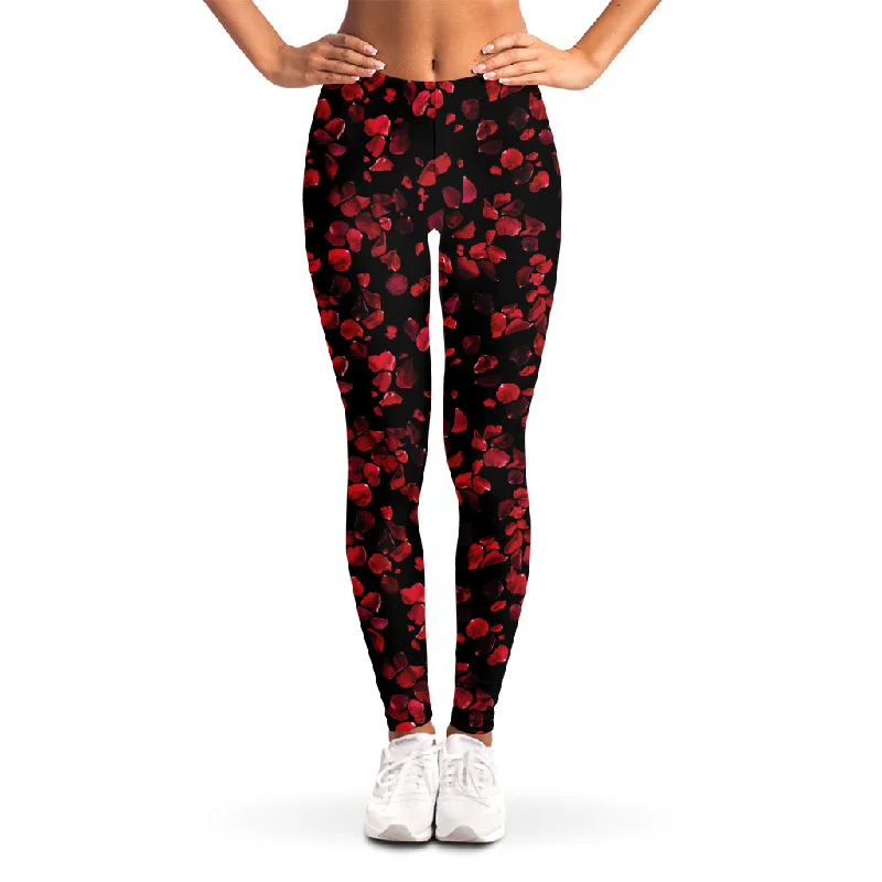 Rose Petals Pattern Print Women's Leggings