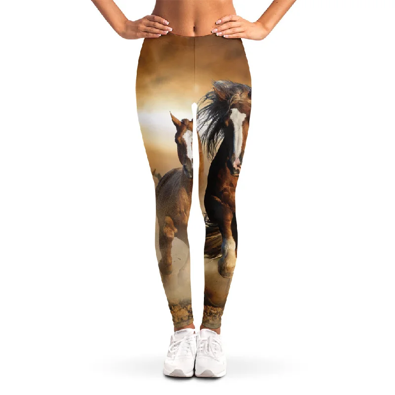 Running Wild Horses Print Women's Leggings