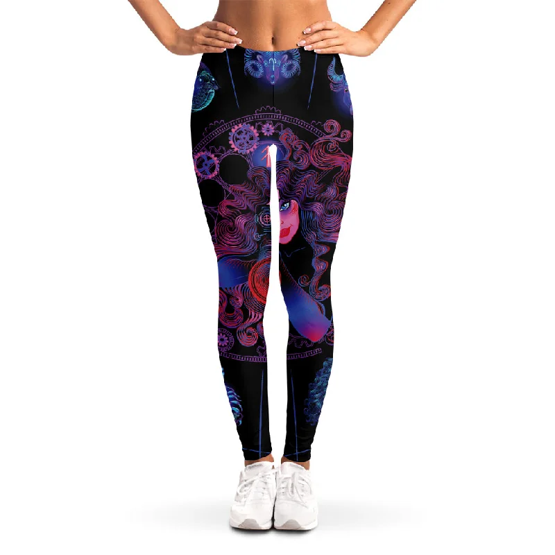 Sagittarius And Astrological Signs Print Women's Leggings