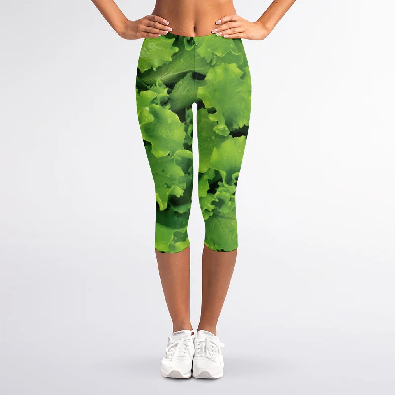 Salad Vegetable Print Women's Capri Leggings