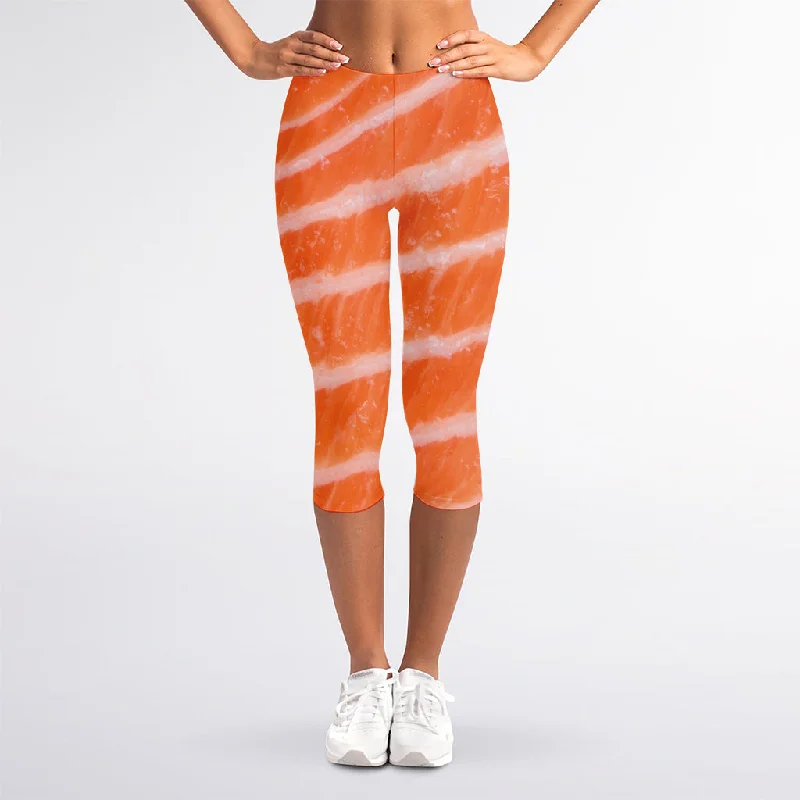 Salmon Fillet Print Women's Capri Leggings