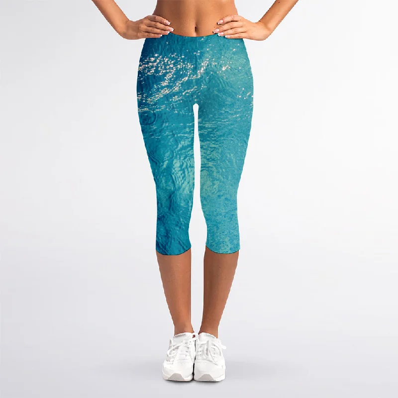 Sea Water Surface Print Women's Capri Leggings