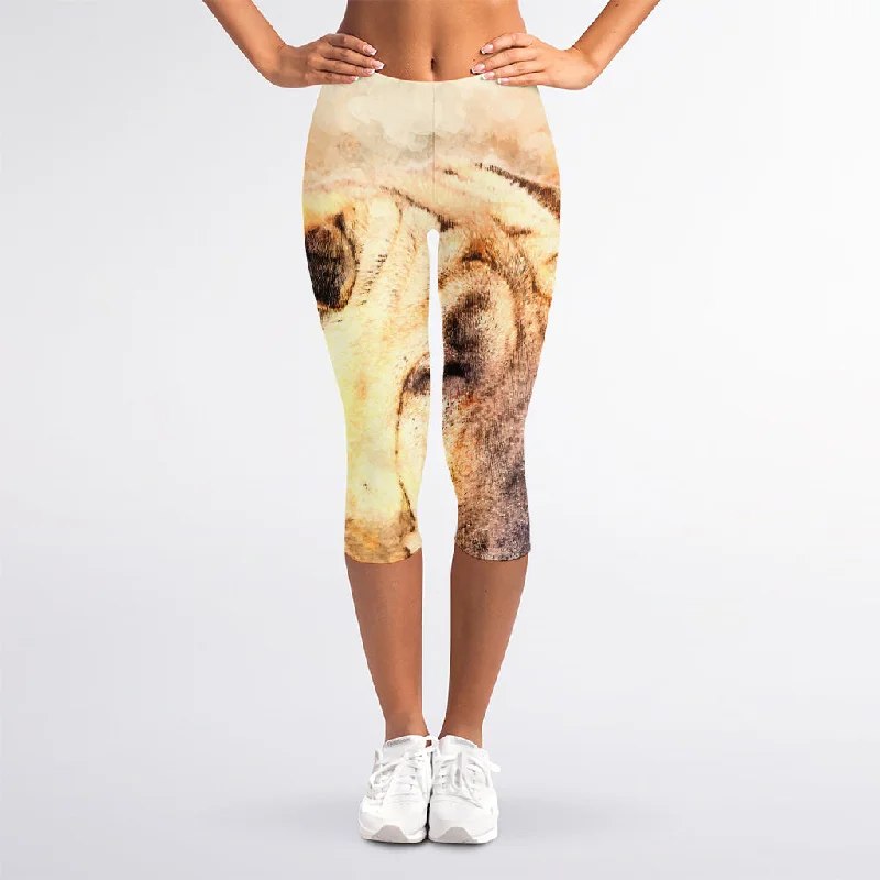 Shar Pei Portrait Print Women's Capri Leggings