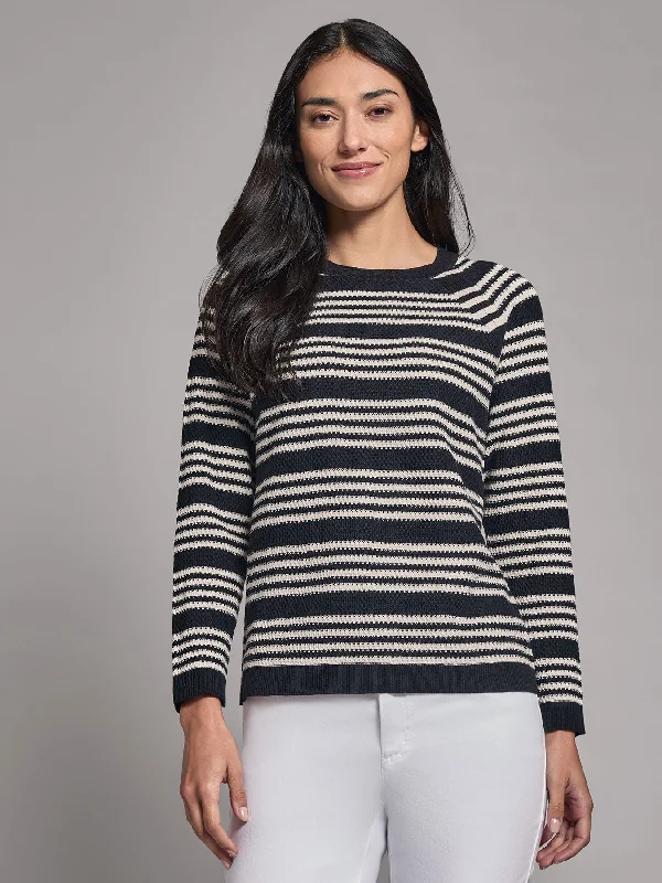 Stripe Crew Neck Raglan Sweater