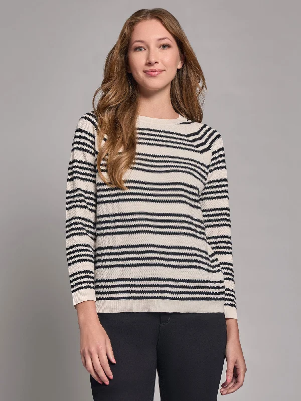 Stripe Crew Neck Raglan Sweater