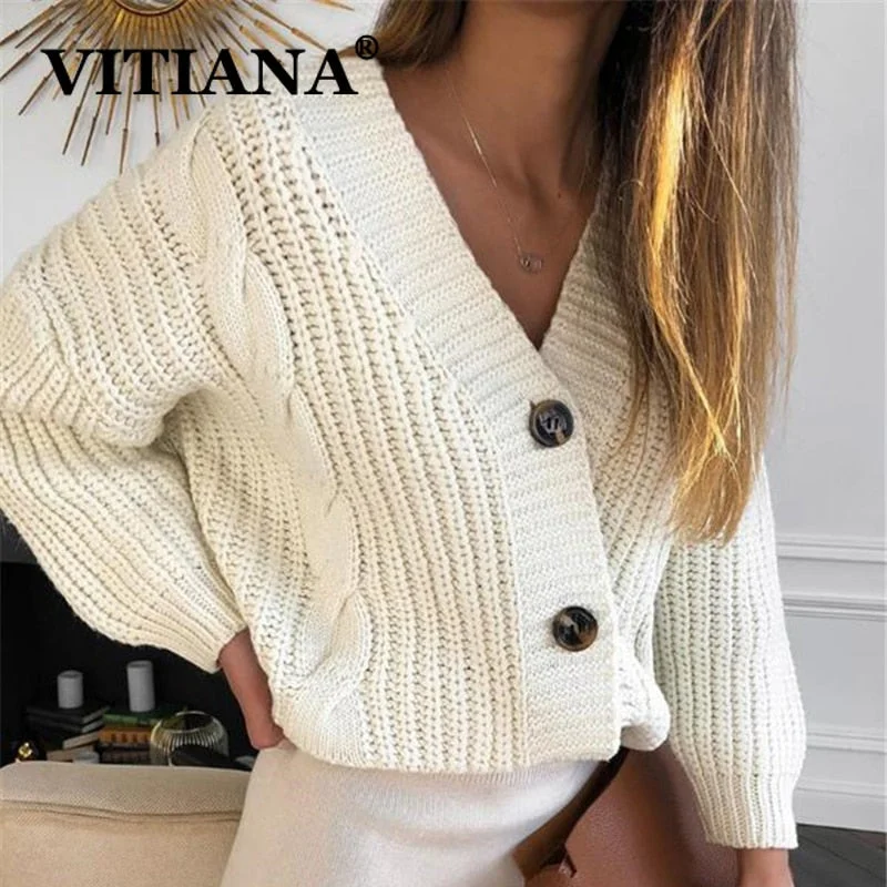 VITIANA Knit Sweater Women Autumn