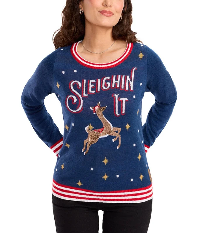 Women's Sleighin' It Ugly Christmas Sweater