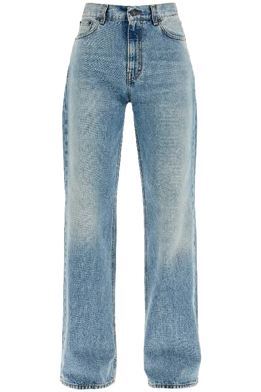 "korean Straight-cut Jeans  - Light Blue