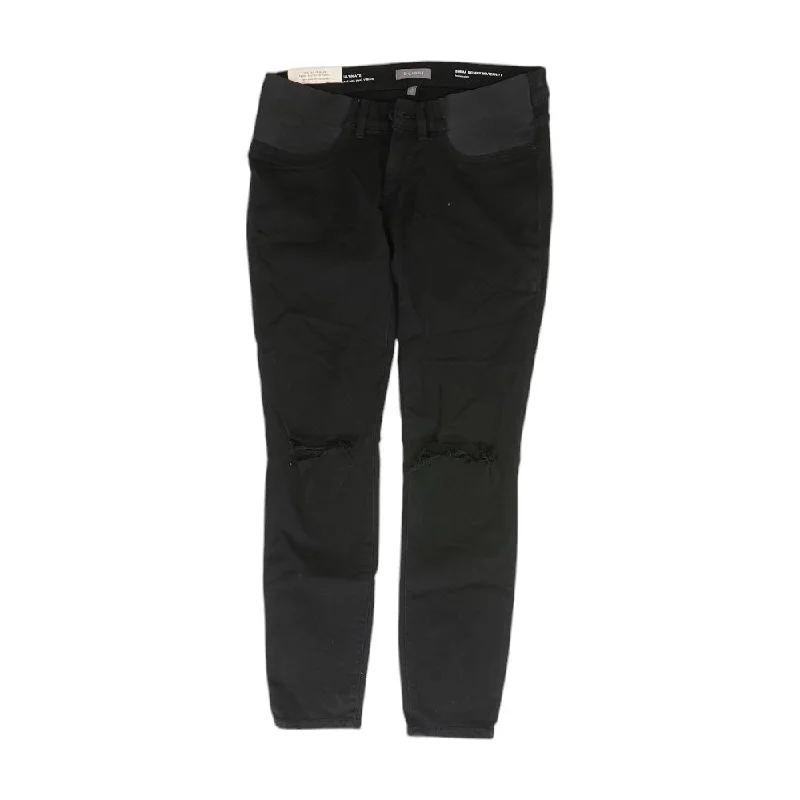 Black Solid Skinny Leg Jeans