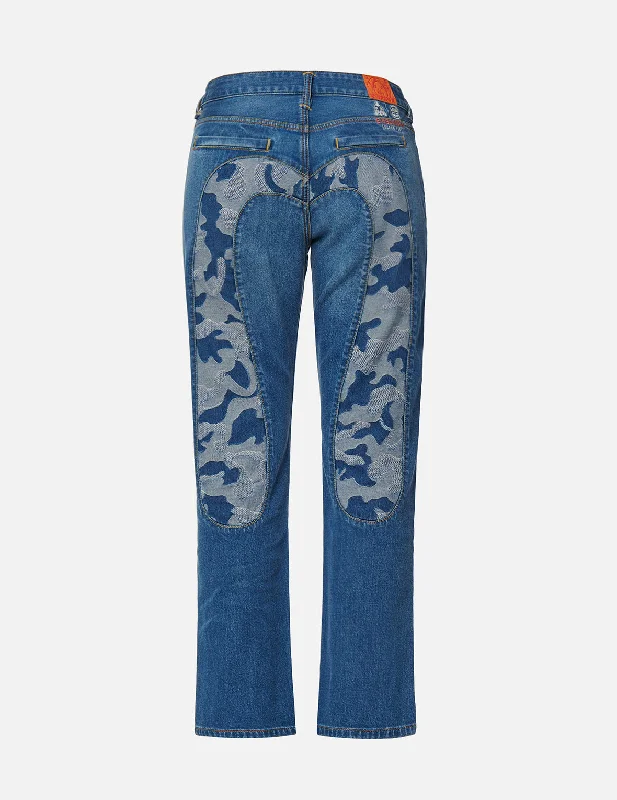 Camouflage Jacquard Daicock Insert Boyfriend Jeans