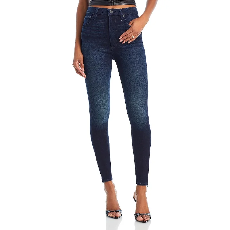 Hudson Womens High Rise Dark Wash Skinny Jeans