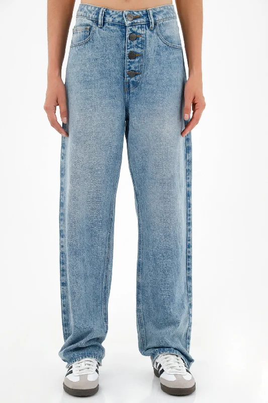 Women's High-Waisted Blue Jeans