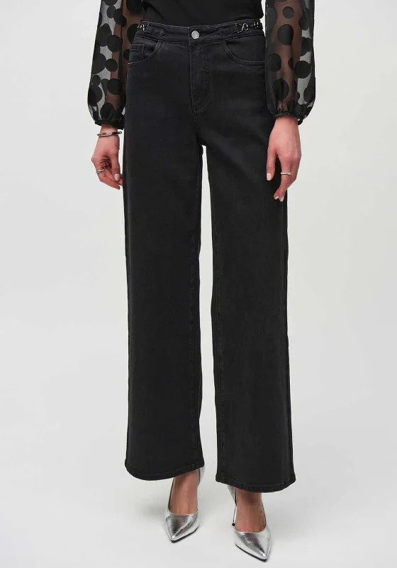 Joseph Ribkoff Wide Leg Jeans, Black