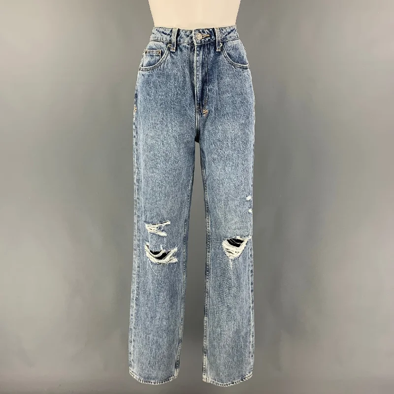 KSUBI Size 26 Blue Cotton Distressed The Brooklyn Authentik Trashed Jeans