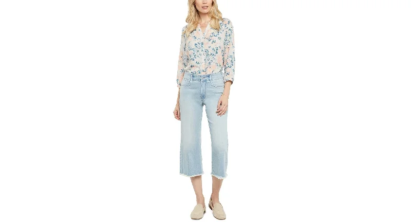 Nydj High Rise Wide Leg Capri Jeans