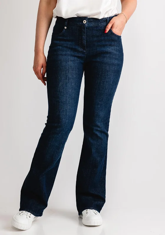 Robell Joella Flared Leg Jeans, Dark Blue Denim